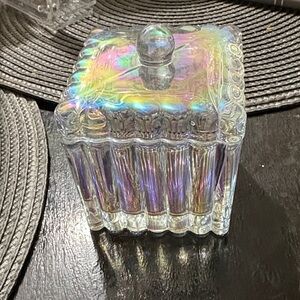 Iridescent Glass Trinket Box